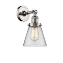 Cone Sconce shown in the Polished Nickel finish with a Clear shade