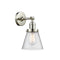 Cone Sconce shown in the Polished Nickel finish with a Seedy shade