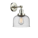 Bell Sconce shown in the Polished Nickel finish with a Seedy shade