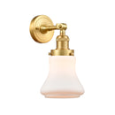 Bellmont Sconce shown in the Satin Gold finish with a Matte White shade