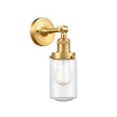 Dover Sconce shown in the Satin Gold finish with a Seedy shade