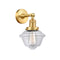 Oxford Sconce shown in the Satin Gold finish with a Clear shade