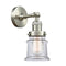 Canton Sconce shown in the Brushed Satin Nickel finish with a Clear shade