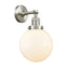 Beacon Sconce shown in the Brushed Satin Nickel finish with a Matte White shade