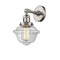 Oxford Sconce shown in the Brushed Satin Nickel finish with a Clear shade