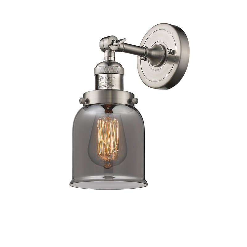 Bell Sconce shown in the Brushed Satin Nickel finish with a Plated Smoke shade