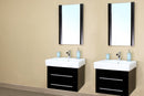 Bellaterra 48.5" Double Wall Mount Style Sink Vanity Wood Black 203102-D