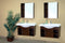 Bellaterra 81" Double Wall Mount Style Sink Vanity Wood Walnut 203132-D