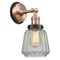 Chatham Sconce shown in the Antique Copper finish with a Clear shade