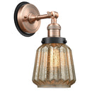 Chatham Sconce shown in the Antique Copper finish with a Mercury shade