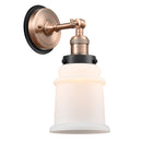 Canton Sconce shown in the Antique Copper finish with a Matte White shade