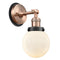 Beacon Sconce shown in the Antique Copper finish with a Matte White shade