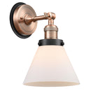 Cone Sconce shown in the Antique Copper finish with a Matte White shade