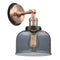 Bell Sconce shown in the Antique Copper finish with a Plated Smoke shade