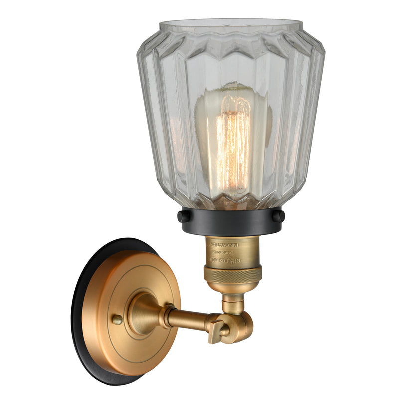 Innovations Lighting Chatham 1 Light Mixed Metals Sconce Part Of The Franklin Restoration Collection 203BB-BPBK-HRBK-G142