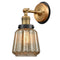 Chatham Sconce shown in the Brushed Brass finish with a Mercury shade