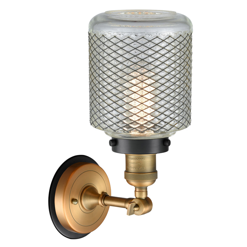 Innovations Lighting Stanton 1 Light Mixed Metals Sconce Part Of The Franklin Restoration Collection 203BB-BPBK-HRBK-G262