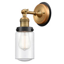 Dover Sconce shown in the Brushed Brass finish with a Seedy shade