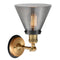 Innovations Lighting Large Cone 1 Light Mixed Metals Sconce Part Of The Franklin Restoration Collection 203BB-BPBK-HRBK-G43