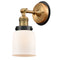 Bell Sconce shown in the Brushed Brass finish with a Matte White shade