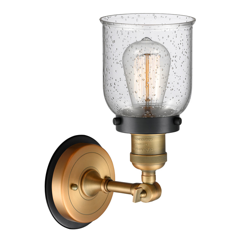 Innovations Lighting Small Bell 1 Light Mixed Metals Sconce Part Of The Franklin Restoration Collection 203BB-BPBK-HRBK-G54