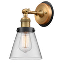 Cone Sconce shown in the Brushed Brass finish with a Clear shade