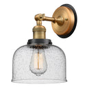 Bell Sconce shown in the Brushed Brass finish with a Seedy shade