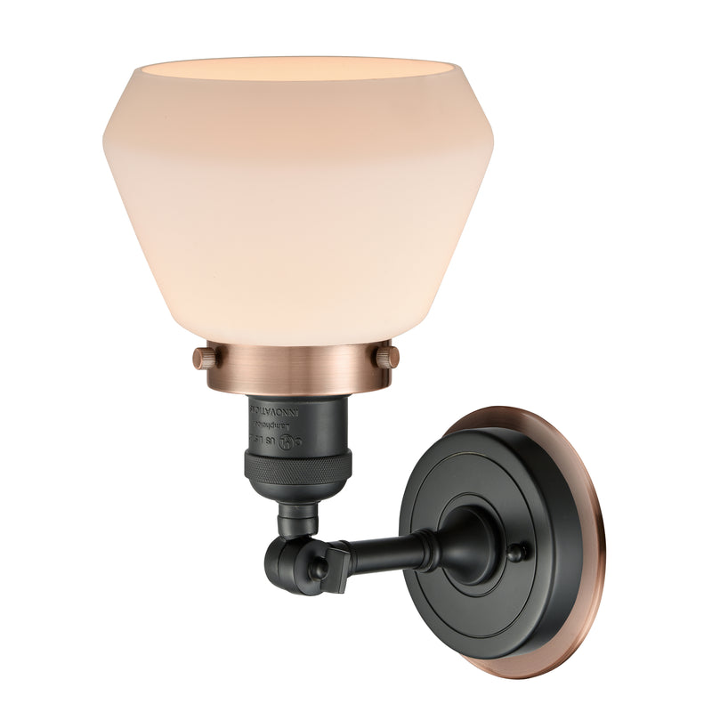 Innovations Lighting Fulton 1 Light Mixed Metals Sconce Part Of The Franklin Restoration Collection 203BK-BPAC-HRAC-G171