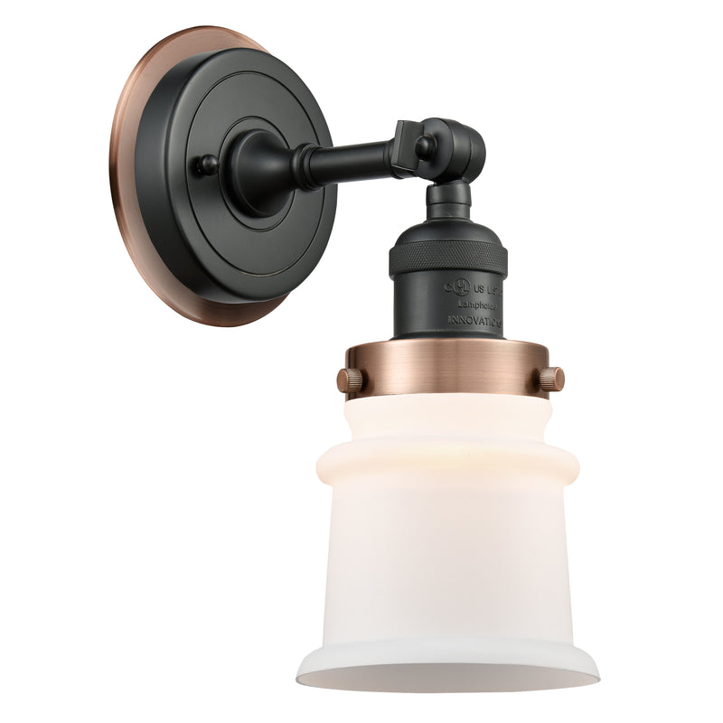 Canton Sconce shown in the Matte Black finish with a Matte White shade