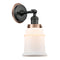 Canton Sconce shown in the Matte Black finish with a Matte White shade