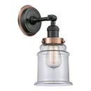 Canton Sconce shown in the Matte Black finish with a Clear shade