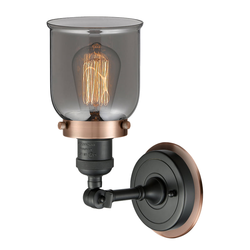 Innovations Lighting Small Bell 1 Light Mixed Metals Sconce Part Of The Franklin Restoration Collection 203BK-BPAC-HRAC-G53