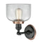 Innovations Lighting Large Bell 1 Light Mixed Metals Sconce Part Of The Franklin Restoration Collection 203BK-BPAC-HRAC-G72