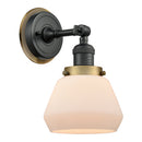 Fulton Sconce shown in the Matte Black finish with a Matte White shade