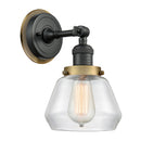 Fulton Sconce shown in the Matte Black finish with a Clear shade