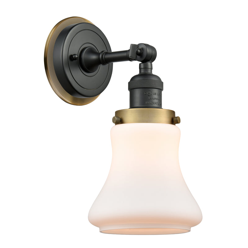 Bellmont Sconce shown in the Matte Black finish with a Matte White shade