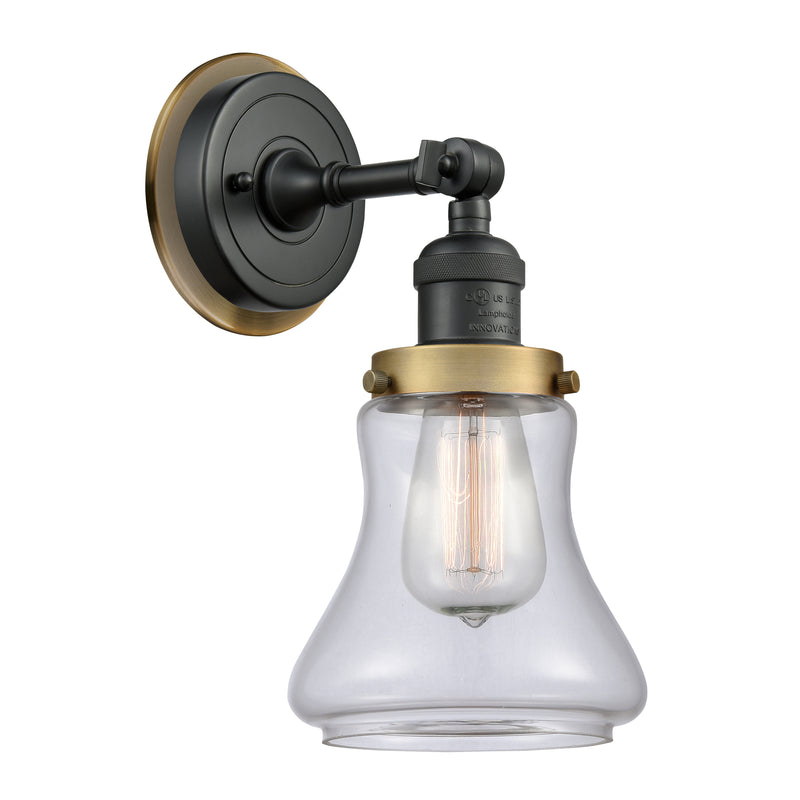 Bellmont Sconce shown in the Matte Black finish with a Clear shade