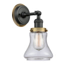 Bellmont Sconce shown in the Matte Black finish with a Seedy shade