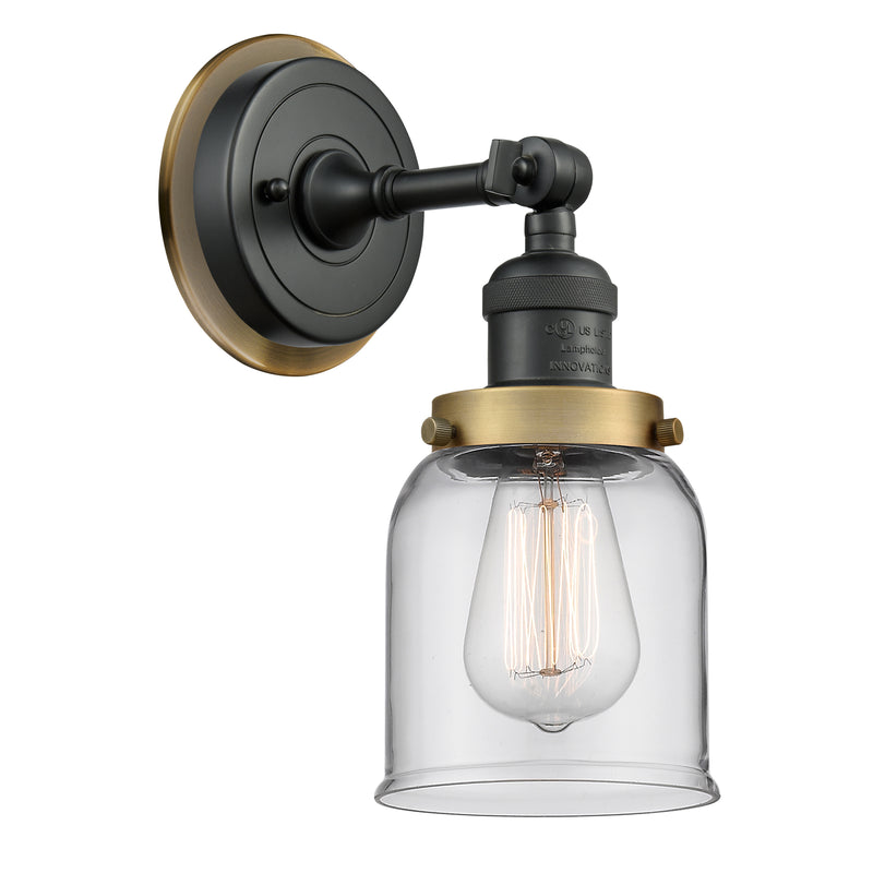 Bell Sconce shown in the Matte Black finish with a Clear shade