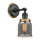 Bell Sconce shown in the Matte Black finish with a Plated Smoke shade