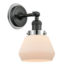 Fulton Sconce shown in the Matte Black finish with a Matte White shade