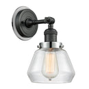 Fulton Sconce shown in the Matte Black finish with a Clear shade