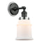 Canton Sconce shown in the Matte Black finish with a Matte White shade