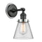 Cone Sconce shown in the Matte Black finish with a Clear shade