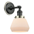 Fulton Sconce shown in the Matte Black finish with a Matte White shade