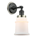 Canton Sconce shown in the Matte Black finish with a Matte White shade