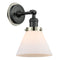 Cone Sconce shown in the Matte Black finish with a Matte White shade