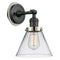 Cone Sconce shown in the Matte Black finish with a Clear shade