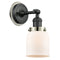 Bell Sconce shown in the Matte Black finish with a Matte White shade