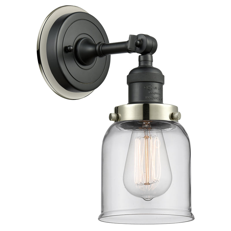 Bell Sconce shown in the Matte Black finish with a Clear shade